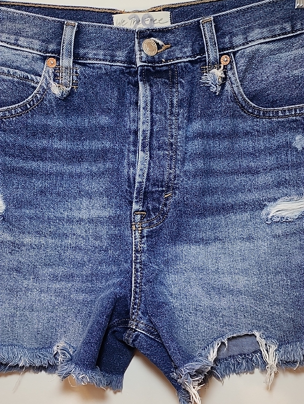Free People Makai Cutoff Denim Shorts High-Rise Distressed Denim Shorts Blue 29 - Picture 5 of 16